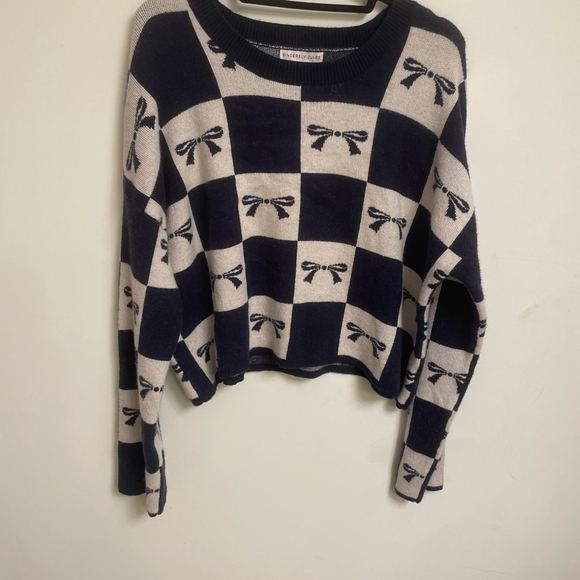 Sincerely Jules Bow Patterened Sweater Size XL - Picture 1 of 4